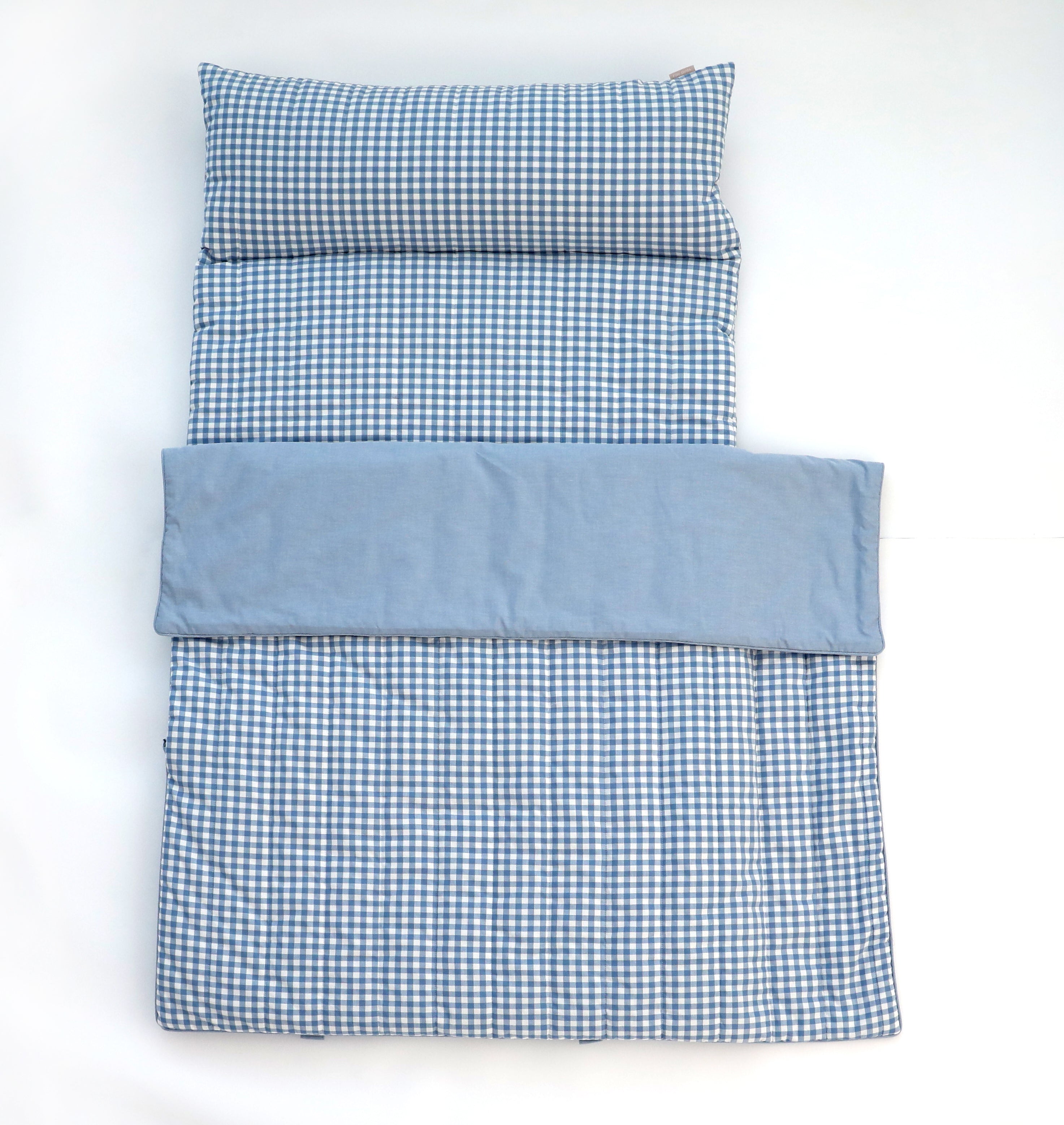 Reversible Brown Gingham Portable Nap Mat Blanket  | LOA DAISY