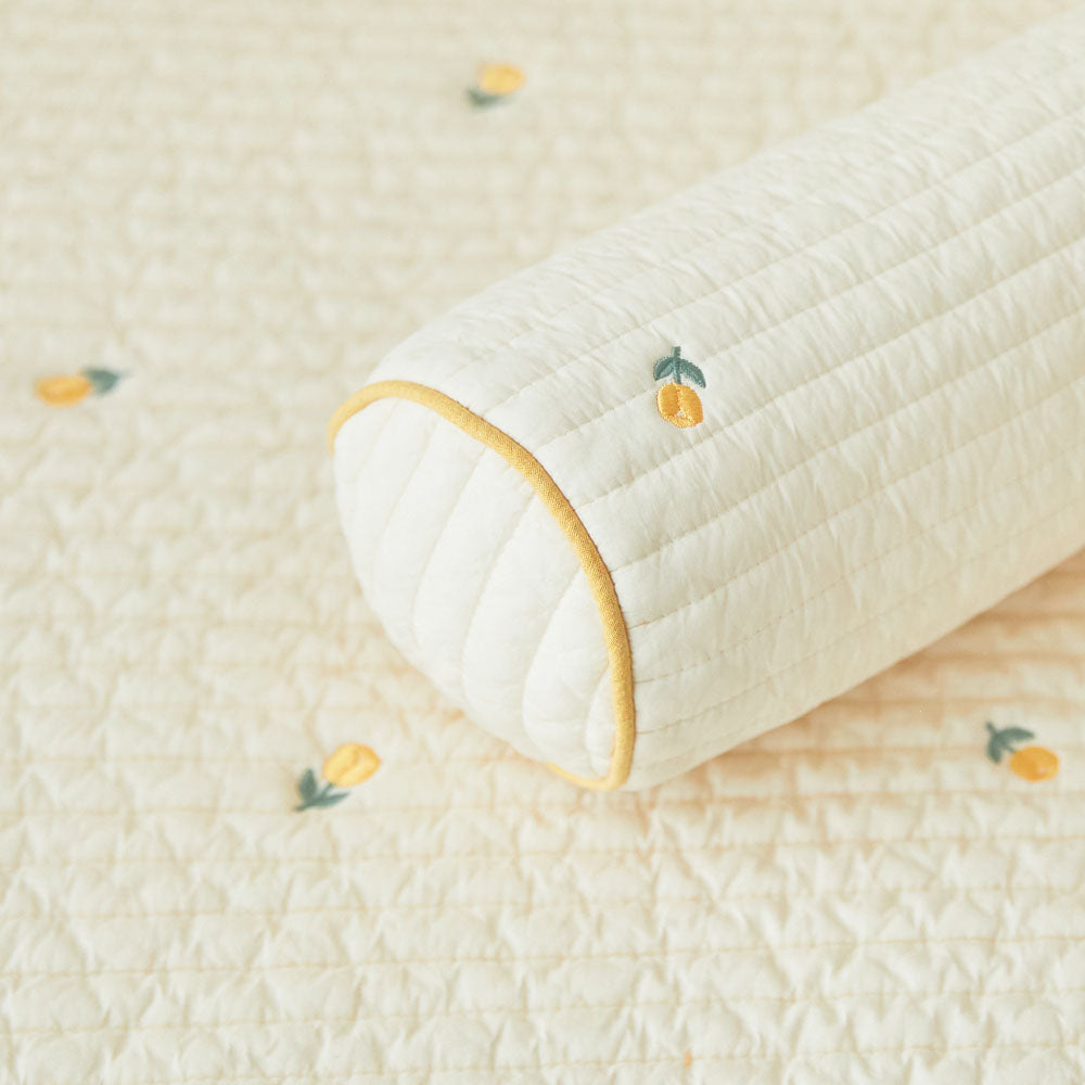 Soft Quilted Embroidered Infant Cylinder Body Pillow - Body Support & Snuggle Pillow