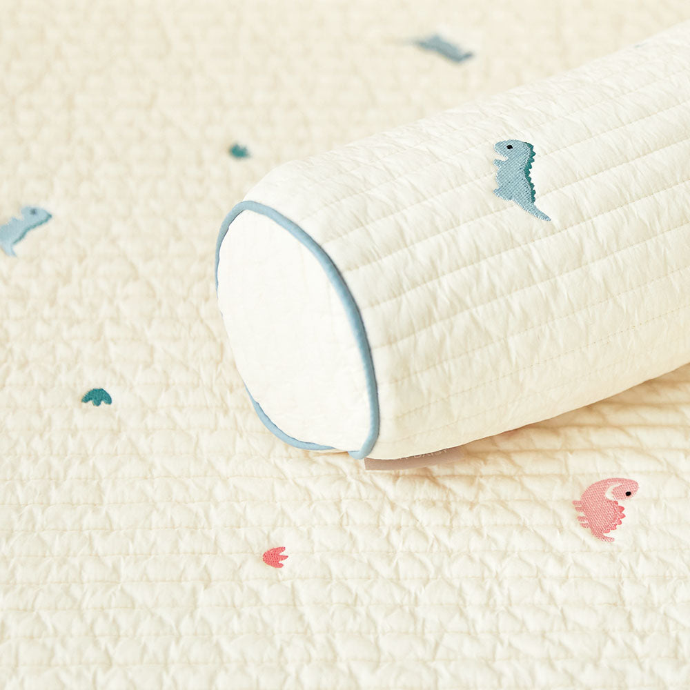 Soft Quilted Embroidered Infant Cylinder Body Pillow - Body Support & Snuggle Pillow
