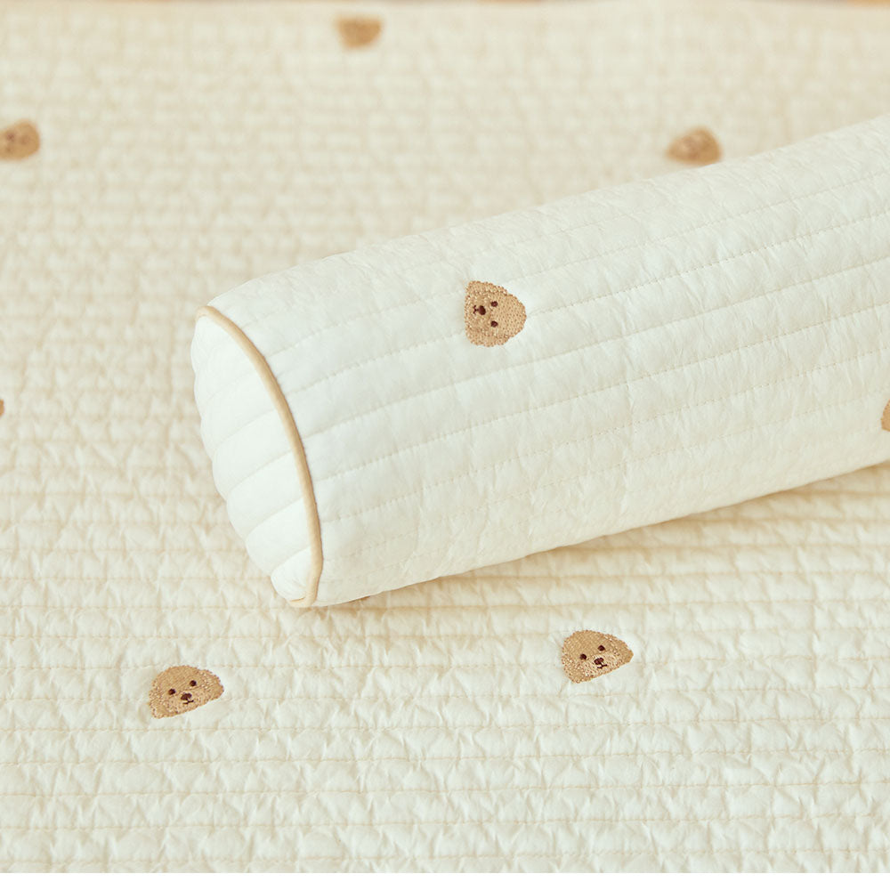 Soft Quilted Embroidered Infant Cylinder Body Pillow - Body Support & Snuggle Pillow