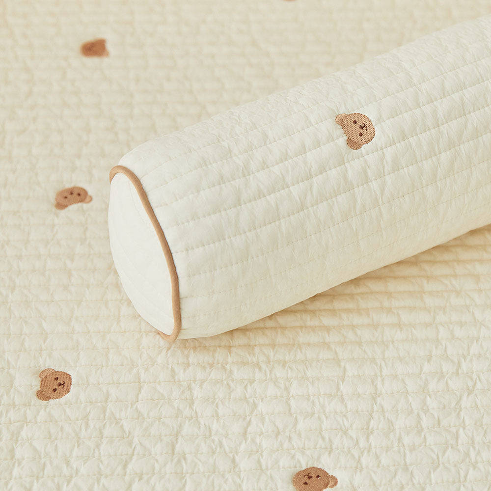 Soft Quilted Embroidered Infant Cylinder Body Pillow - Body Support & Snuggle Pillow