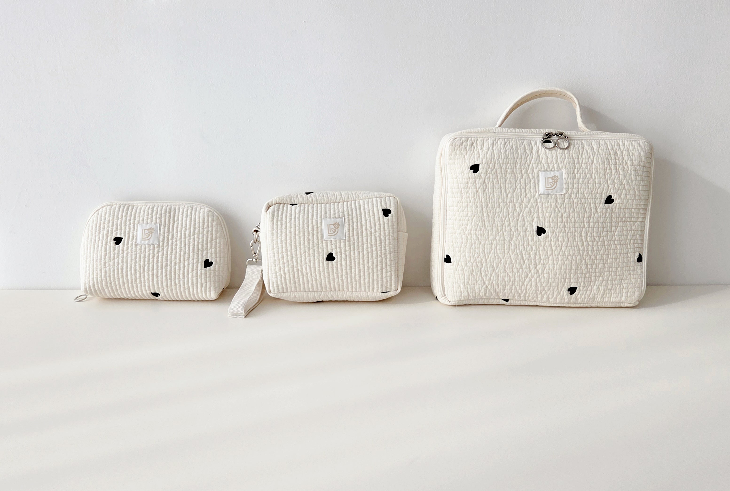 Quilted Embroidered Mom's Essential Pouch  | Multiple Sizes