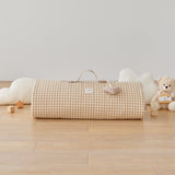 Reversible Brown Gingham Portable Nap Mat Blanket  | LOA DAISY