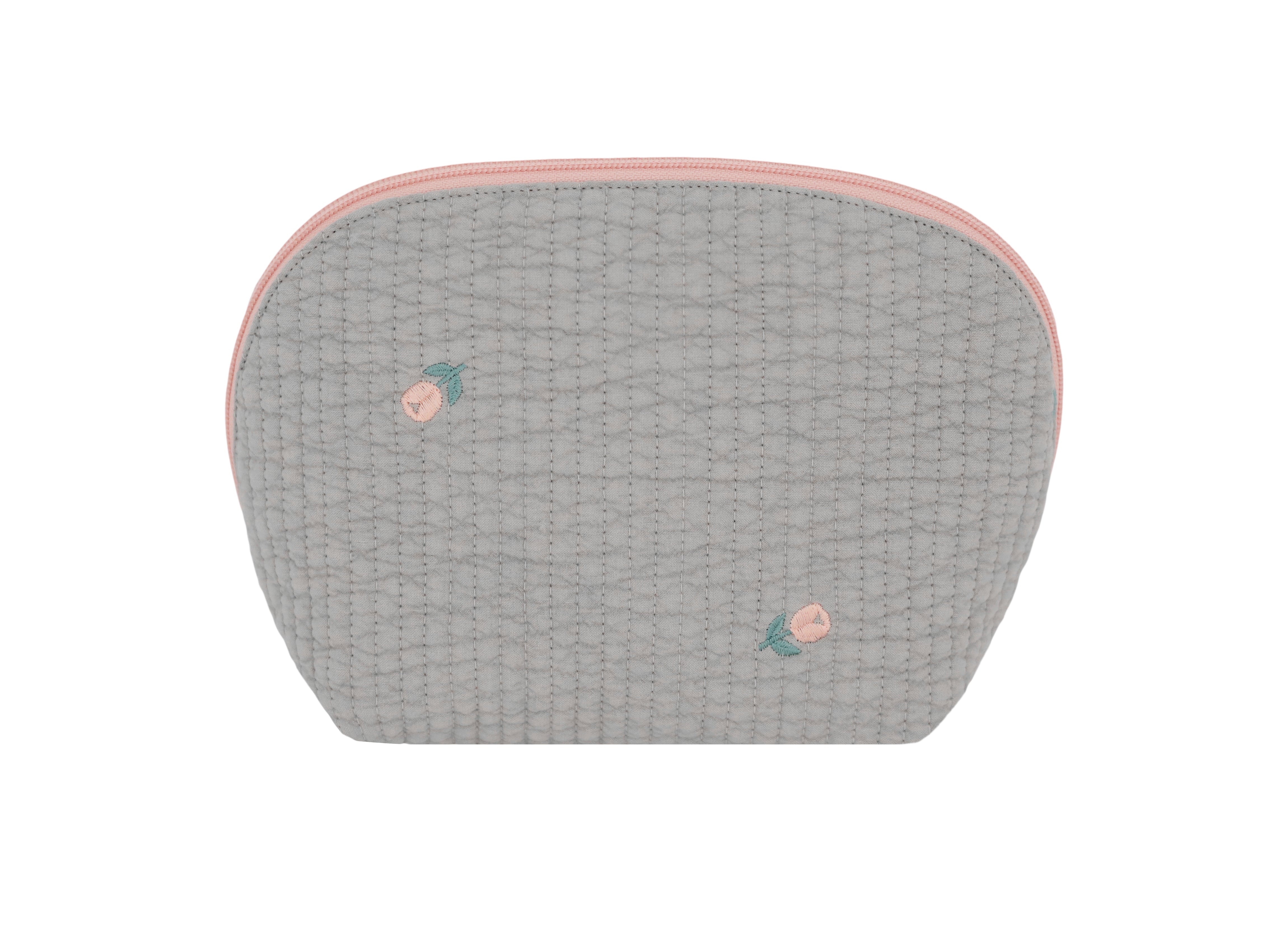 Quilted Embroidered Mom's Essential Pouch  | Multiple Sizes