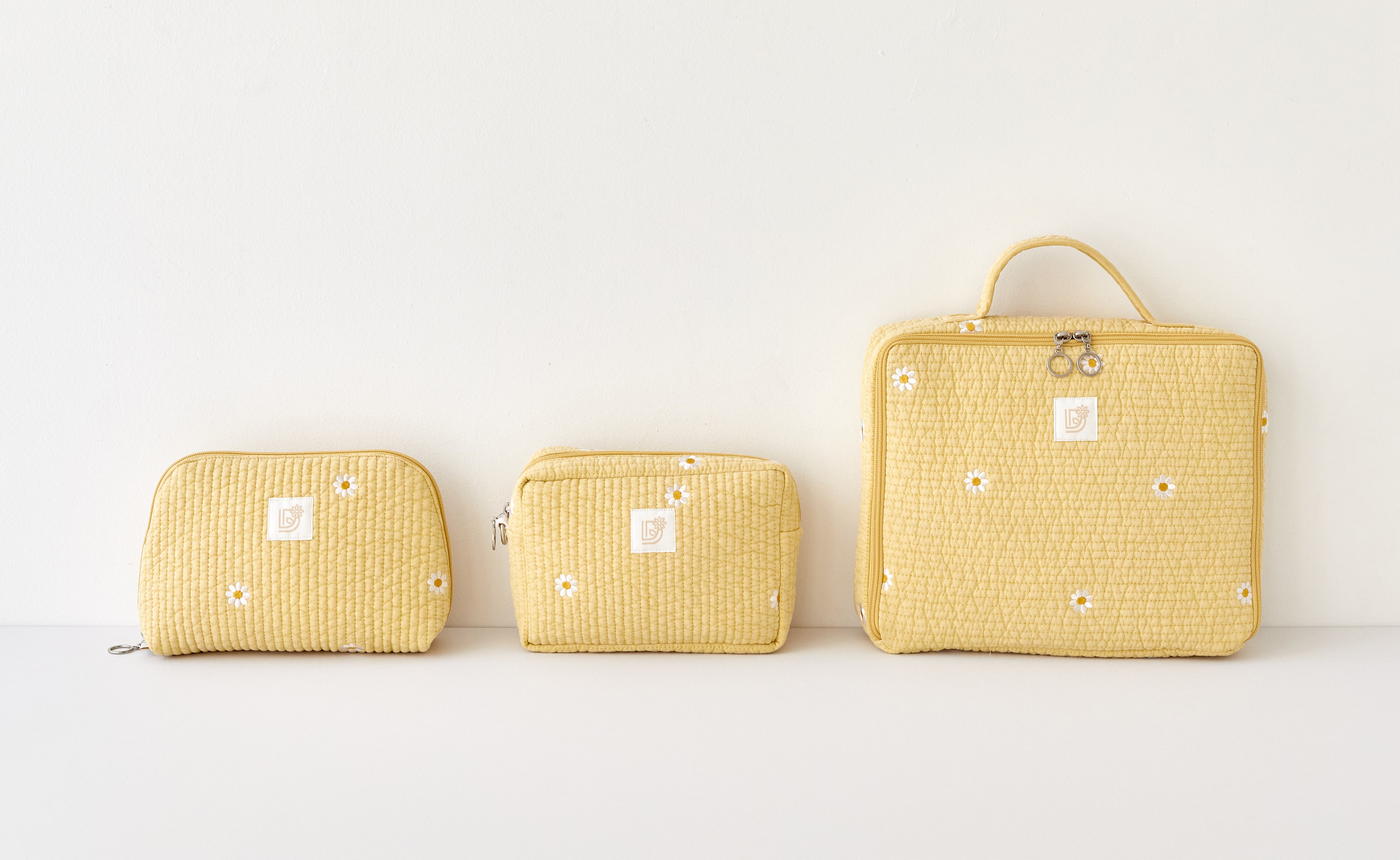 Quilted Embroidered Mom's Essential Pouch  | Multiple Sizes