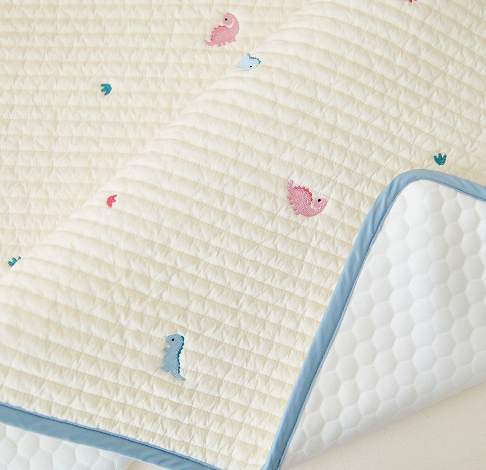 Duraron® Cooling Reversible Embroidered & Quilted Crib Mattress Pad