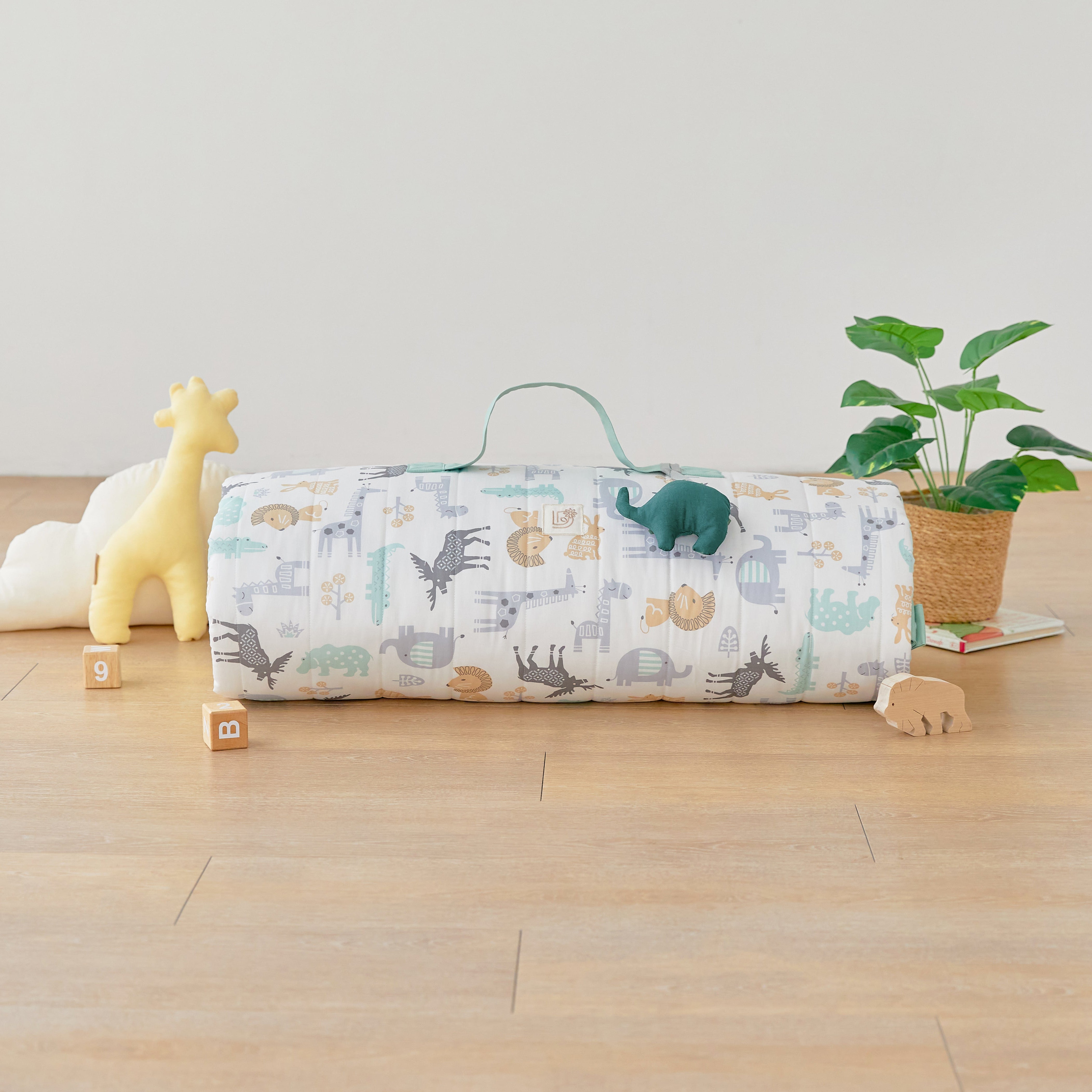 Animal Print Safari Baby Nap Blanket Portable. Nursery gift day care blanket.
