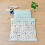 Children animal print zoo pattern toddler blanket portable nap mat mint blue