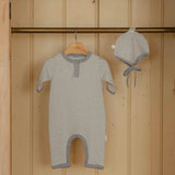 Baby Shower Gift Gray White Striped Onesie Romper