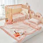 Baby Toddler Dotted Pink Ruffle Gauze Blankets New Born Girl Gift Blanket
