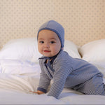 Baby shower boy gift navy striped onsie