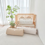 Checkered beige and striped nap blanket for kids