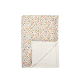 Bunny Floral Gauze & Sherpa Reversible Baby Blanket