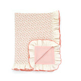 Petite Floral Ruffle Reversible Multi-Layer Gauze Baby Blanket | LOA DAISY