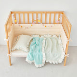 Petite Floral Ruffle Reversible Multi-Layer Gauze Baby Blanket | LOA DAISY