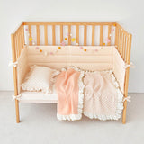 Pink Flower Ruffle Reversible Multi-Layer Gauze Baby Blanket (30"x40") | LOA DAISY