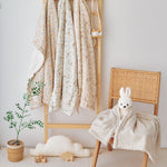 Gauze Sherpa Baby Stroller Blankets in Bunny Bear Flower patterns