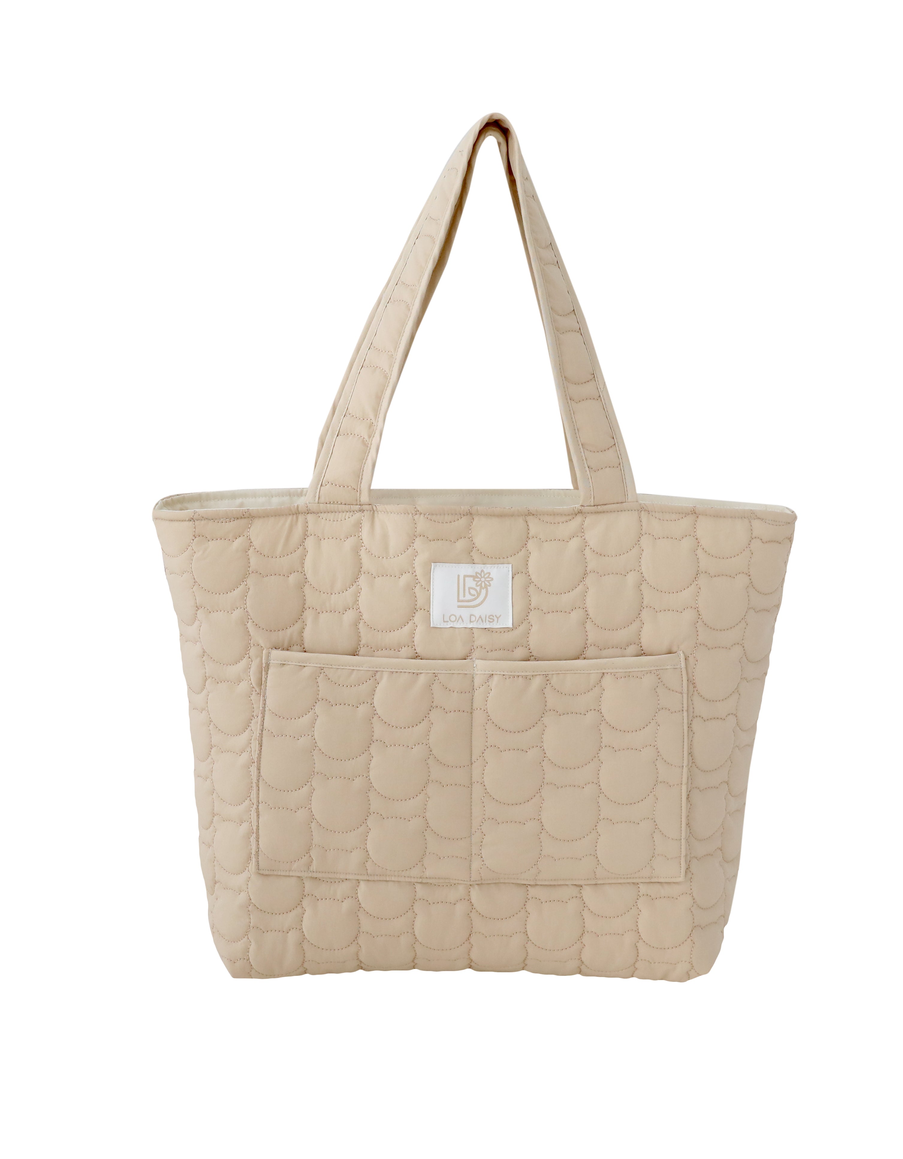Teddy Quilted Mom's Essential Bag - Soft Quilted Diaper Bag with Waterproof Lining