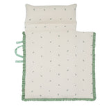 Embroidered Ruffle Quilt Portable Nap Mat | Detachable Blanket | LOA DAISY