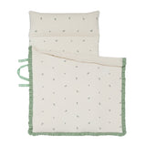 Embroidered Ruffle Quilt Portable Nap Mat | Detachable Blanket | LOA DAISY