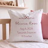The Birth Announcement Pillow Cover