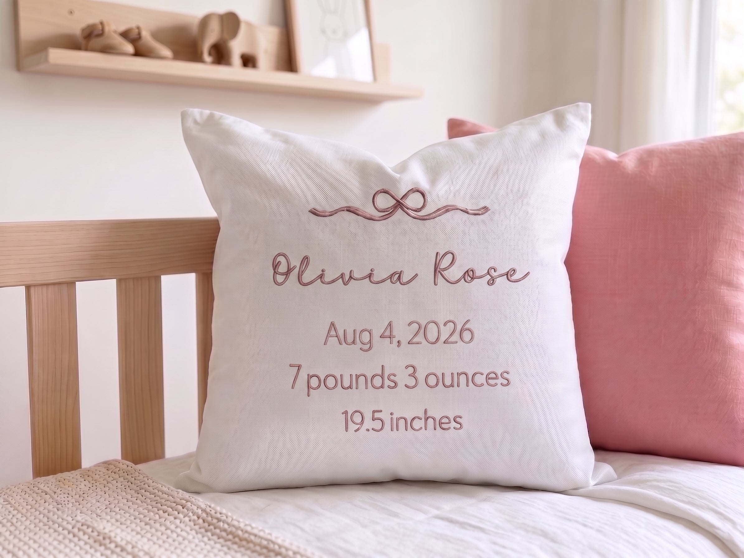 The Birth Announcement Pillow Cover