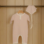 Pink Striped Girl's New Born Baby Romper Onesie