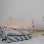 Striped Baby Romper Onesie Navy Gray Pink