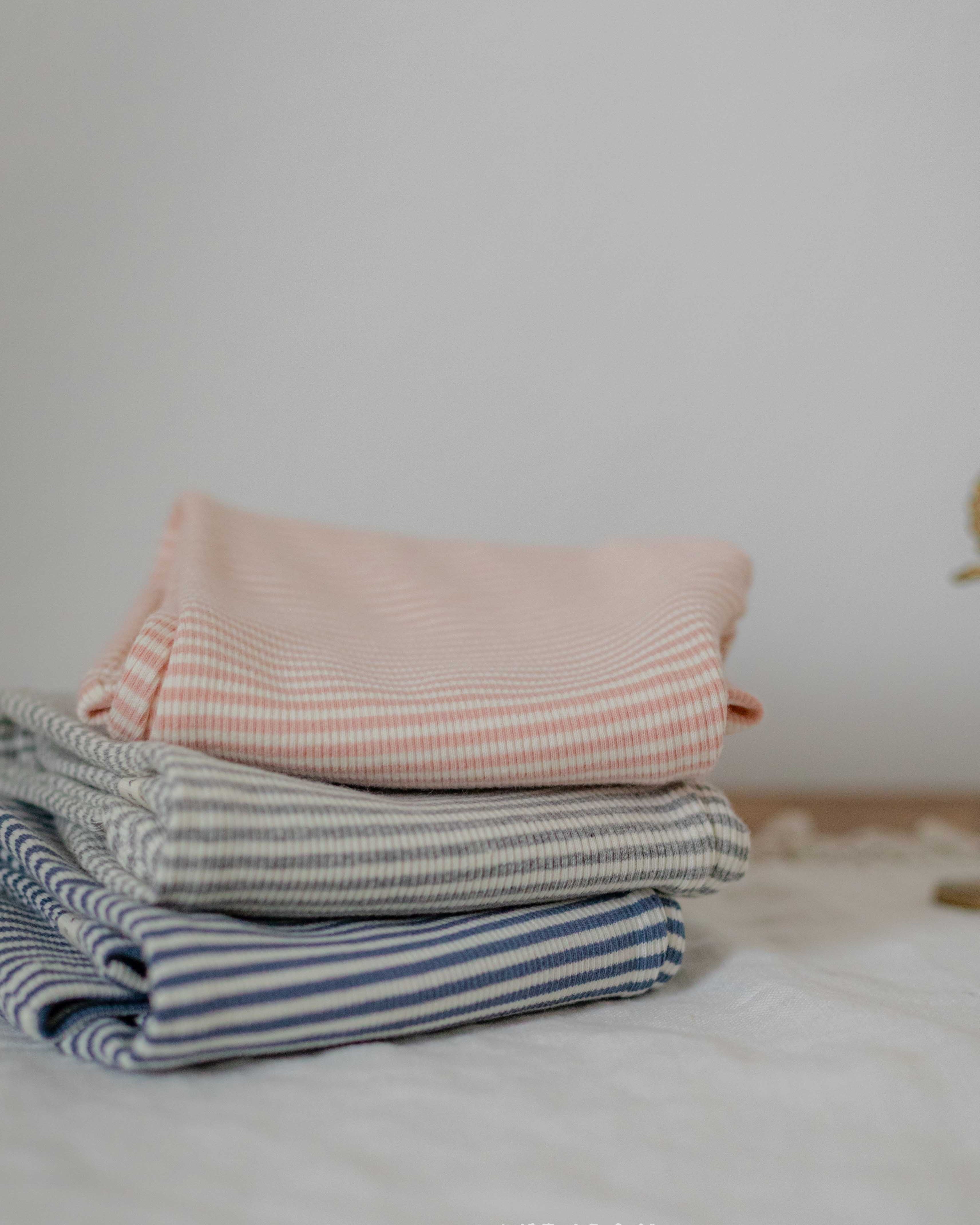 Striped Baby Romper Onesie Navy Gray Pink