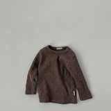 Brown Cloud Soft Rib Knit Sweater in soft ribbed cotton fabric