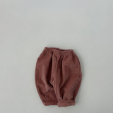 Close-up detail of corduroy texture on toddler rose pink Corduroy Comfort Pants