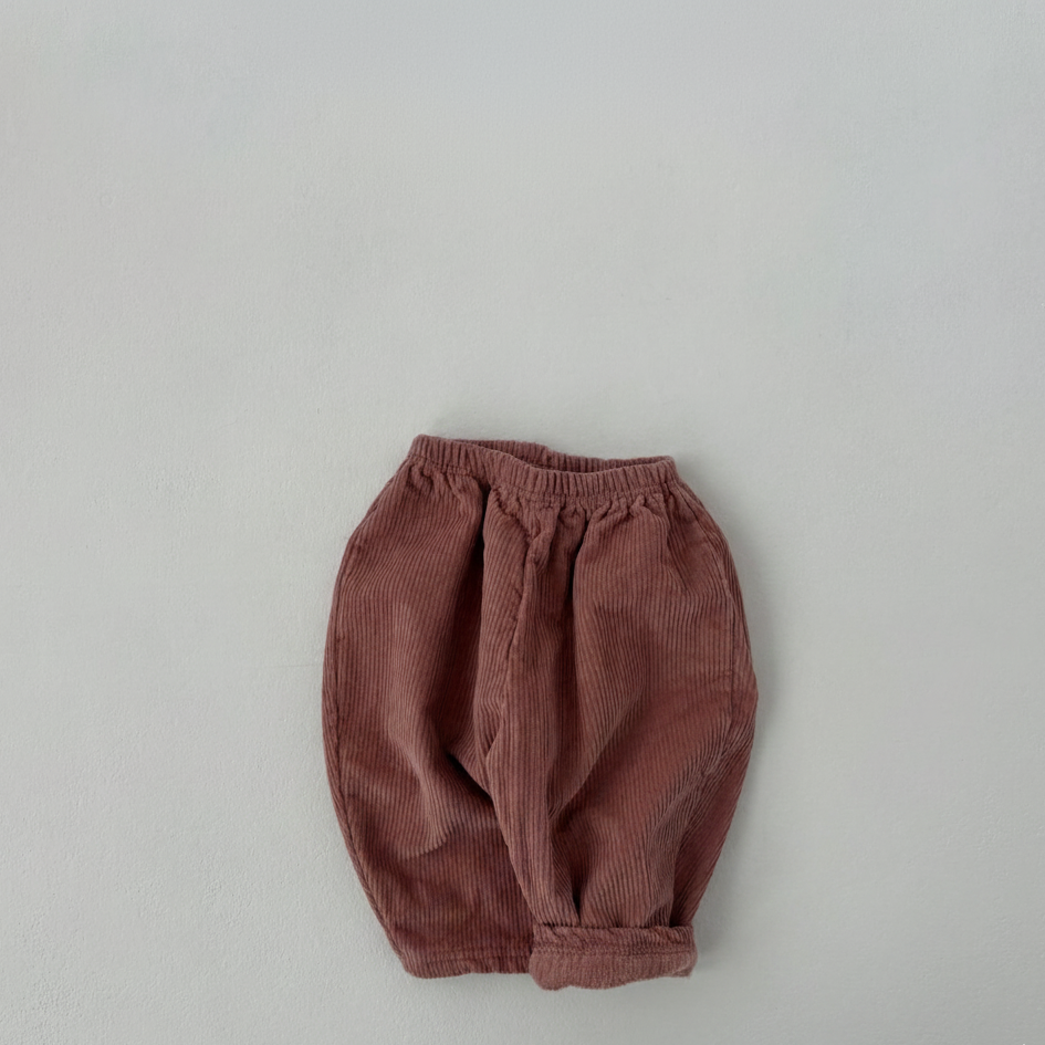 Close-up detail of corduroy texture on toddler rose pink Corduroy Comfort Pants
